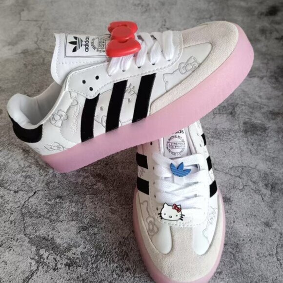 adidas x Hello Kitty Sambae White Core Black Pink Athletic - Picture 2 of 8